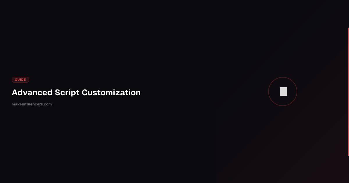 Advanced Script Customization | MakeInfluencers