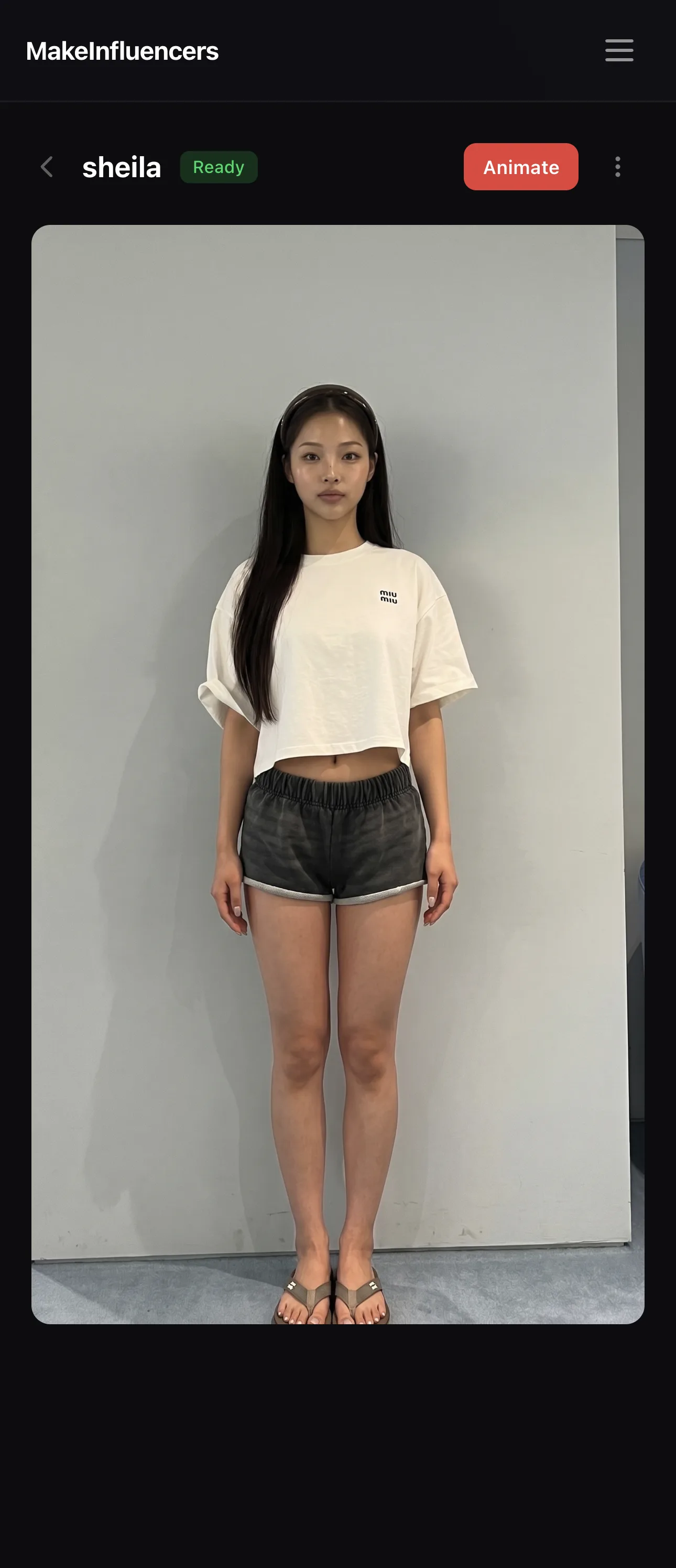 Finished fit character portrait on MakeInfluencers