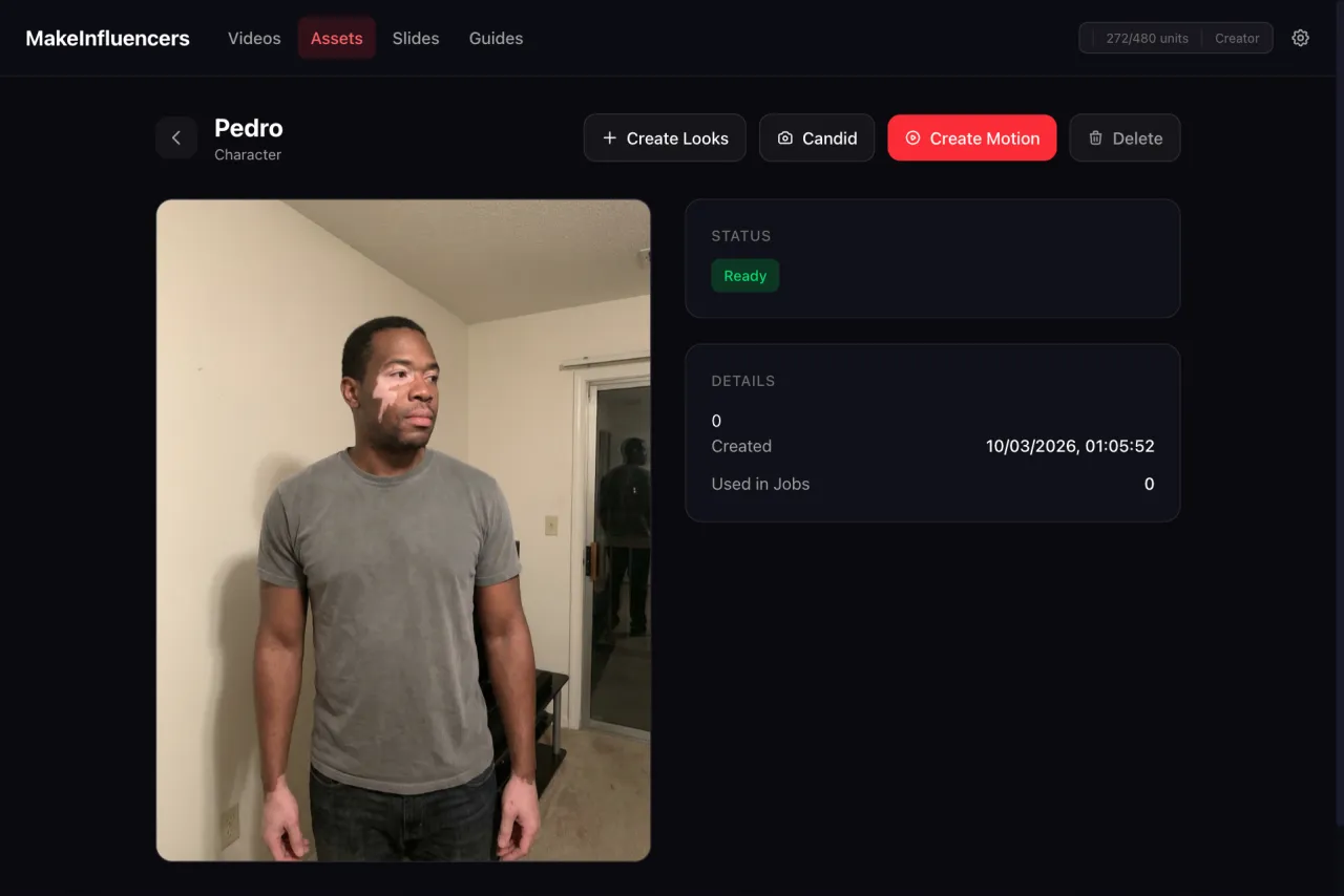 Grid of generated character variations to review and select from